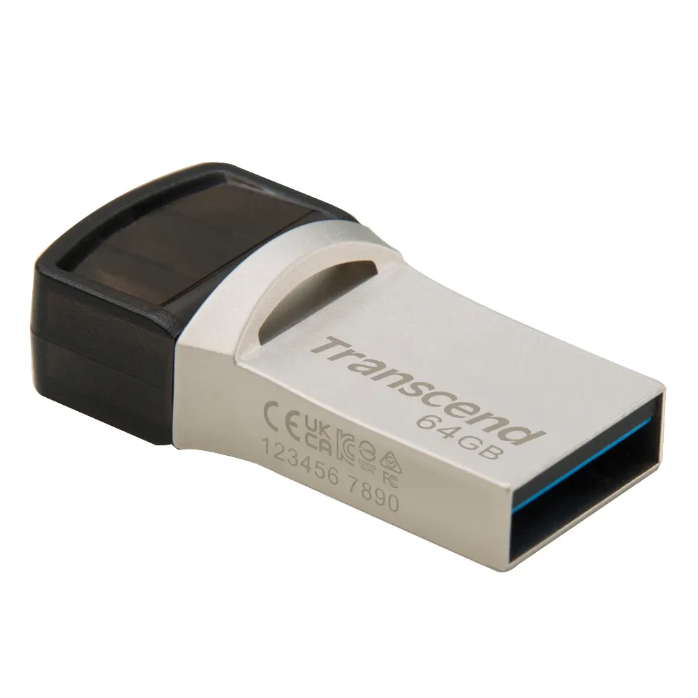 【Transcend 創見】JetFlash890 Type C 64GB 雙頭隨身碟-晶燦銀(TS64GJF890S 新舊包裝隨機出貨)