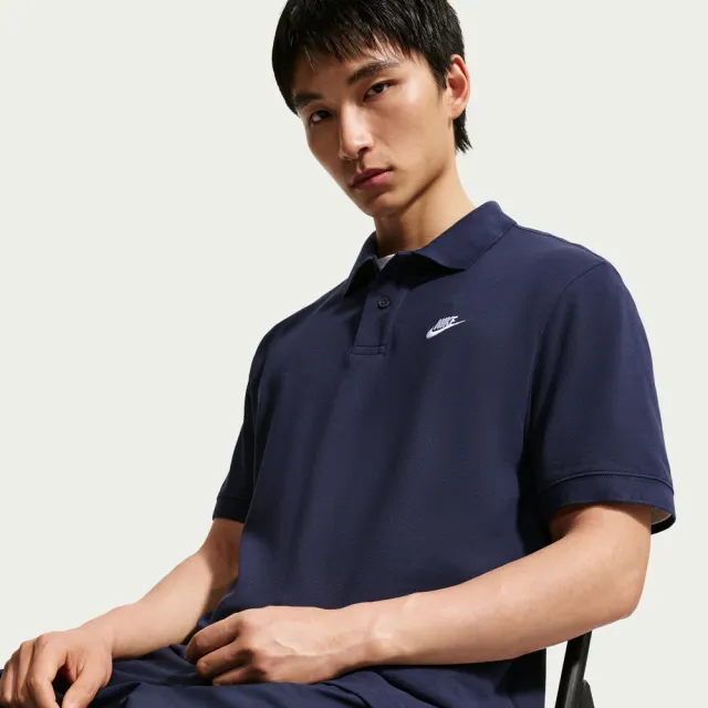 【NIKE 耐吉】短袖上衣 男 運動 Polo衫 高爾夫球衫 寬鬆 AS M NK CLUB SS POLO PIQUE 藍 FN3895-451