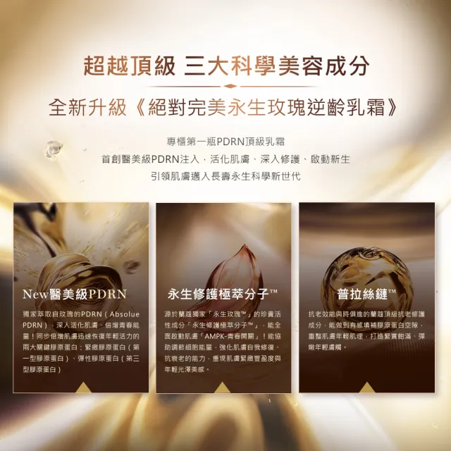 【LANCOME 蘭蔻】官方直營 玫瑰霜60ml+玫瑰精露150ml(LANCOME/永生玫瑰霜/抗老/PDRN)