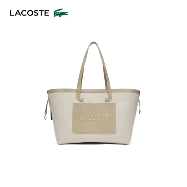 【LACOSTE】包款-大款 Lite Glossy 經典都會托特包(卡其色)