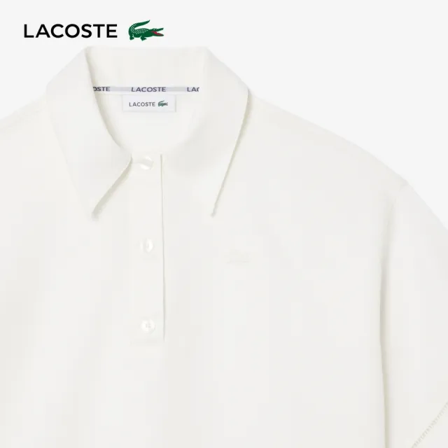 【LACOSTE】女款-摩登比例短版寬鬆短袖 Polo 衫(白色)