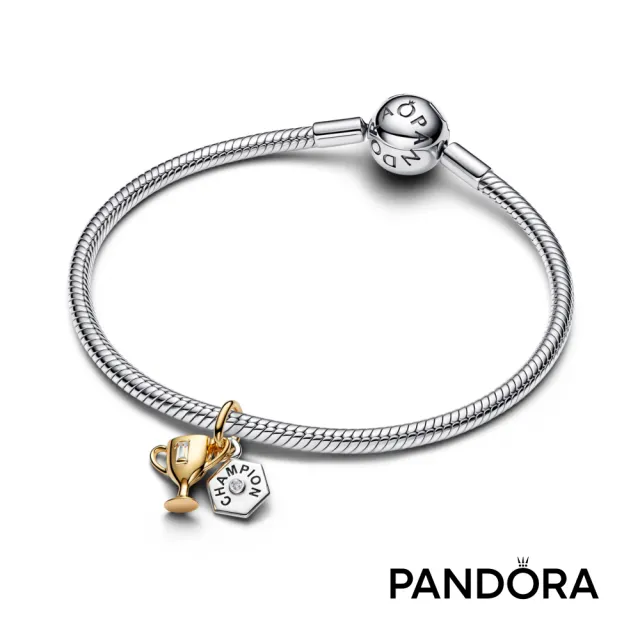 【Pandora 潘多拉】可鐫刻獎盃雙墜吊飾
