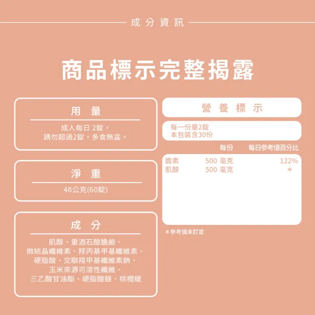 【Sun 日落恩賜】孕寶膽鹼+肌醇加強錠(60錠/瓶)