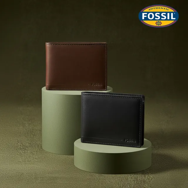 【FOSSIL】Allen 真皮RFID防盜證件格零錢袋皮夾 出國必備 (多款可選 單一價)
