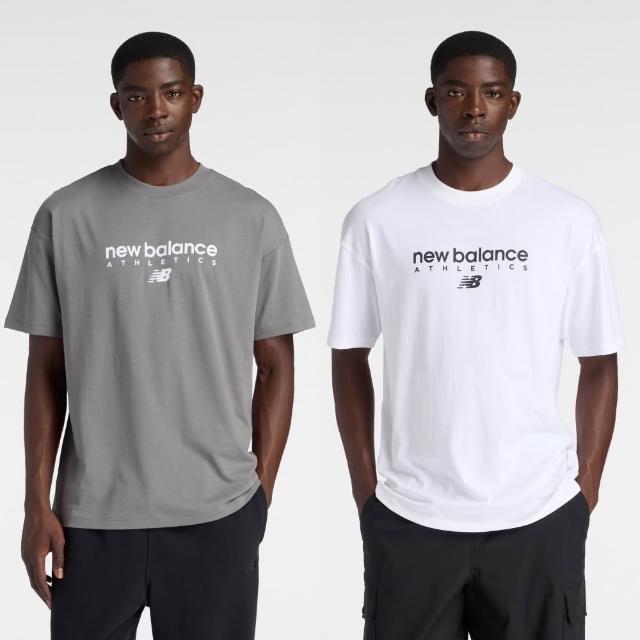 【NEW BALANCE】NB 短T Logo短袖上衣_男性_灰/白_MT61D0U5CAS_MT61D0U5WT(美版 版型偏大)