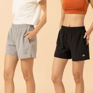 【NEW BALANCE】NB 台灣製運動休閒短褲_女性_灰/黑色(亞版 版型正常)