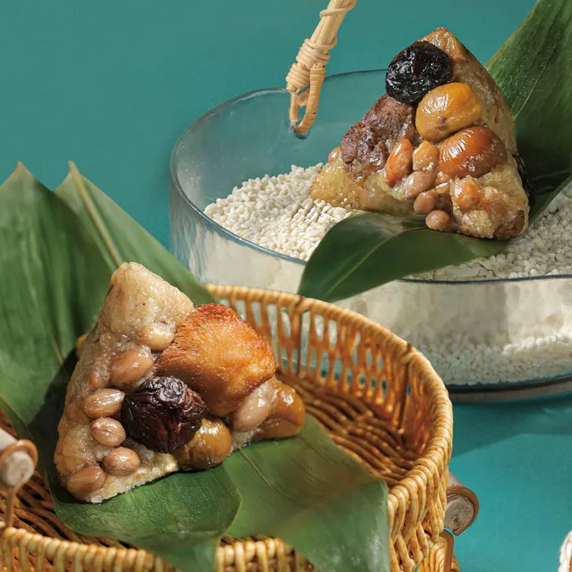 【YANG MING SPRING 陽明春天】嚴選素粽禮盒5入(香菇栗子粽*2顆+麻油猴頭菇粽*3顆/盒/素食．賞星鮮嚴選)