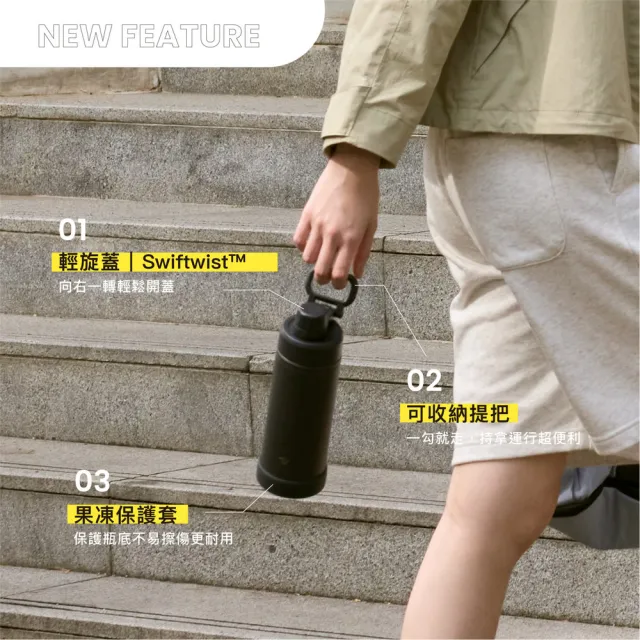 【ZOJIRUSHI 象印】不銹鋼真空提把保冷瓶-600ml(SD-KA60H 保冰/環保杯)