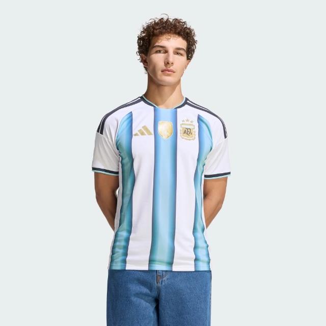 【adidas 愛迪達】世界盃 阿根廷 主場球迷版球衣 梅西 吸濕排汗 男 JM8396
