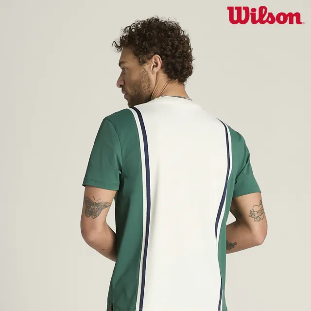 【WILSON】Emerson Tee Sandrift Field Green 男款 服飾 短袖T恤 白色/田園綠 WN00019W002001
