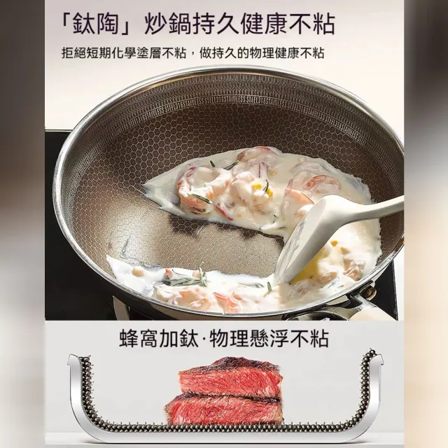 【歐德沐】0氟無塗層平底鍋 炒菜鍋 不沾鍋 煎鍋 28cm 0氟無塗層 鈦陶不沾 導熱快不糊底 不挑爐灶