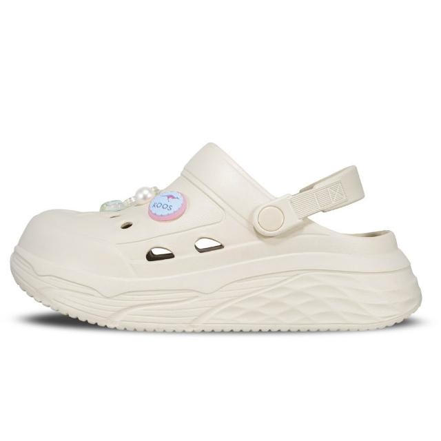 【KangaROOS】涼鞋 女鞋 洞洞鞋 厚底 PUFFY CLOG 奶茶 KW61561