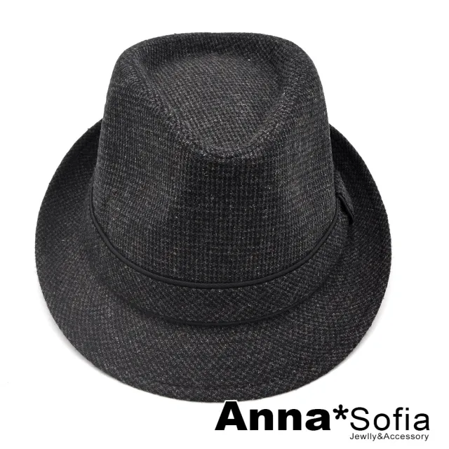 【AnnaSofia】紳士帽爵士帽禮帽-細璇紋騰 現貨(墨黑系)
