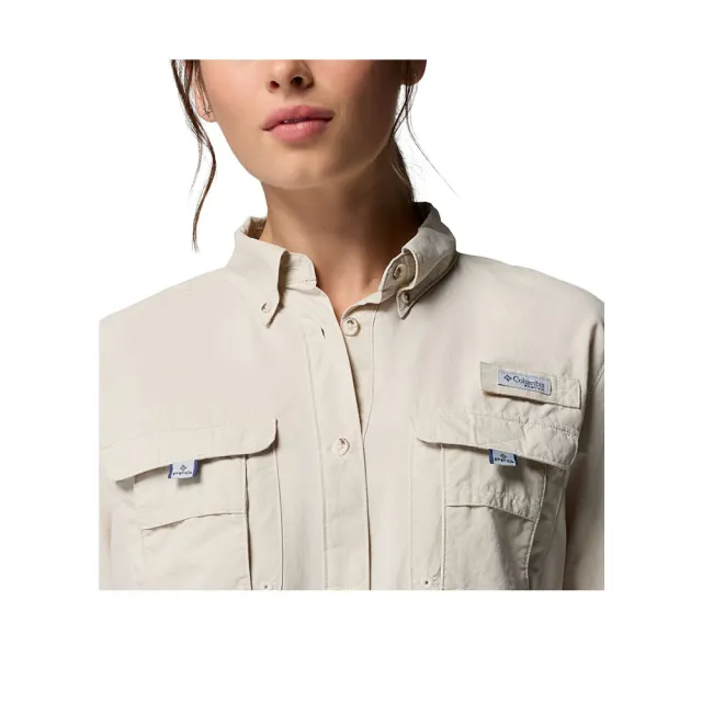 【Columbia 哥倫比亞】女款-超防曬UPF50短袖襯衫-Womens Bahama™ II SS-淺卡其(UFL64250HI/KS)