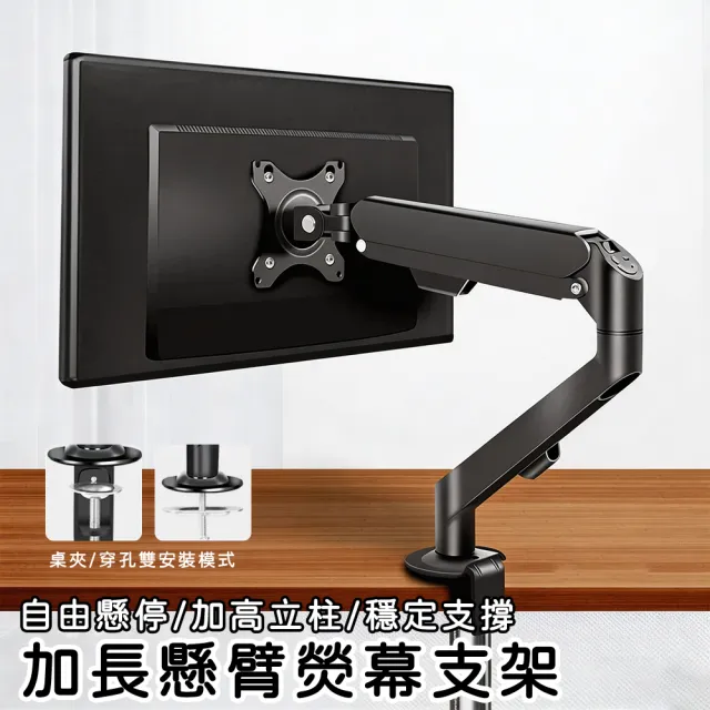 【UVLED 鈺創合成】懸浮螢幕支架-附理線孔（螢幕架/桌上型支架/電腦螢幕支架/螢幕懸掛支架/螢幕升降架）
