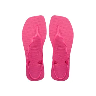 【havaianas 哈瓦仕】涼鞋 女鞋 拖鞋 夾腳拖 方形 時尚 鑽石切割 Soleil 桃紅 4148977-5784W(哈瓦士)