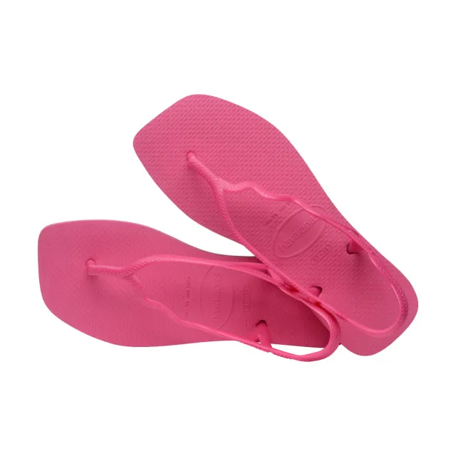 【havaianas 哈瓦仕】涼鞋 女鞋 拖鞋 夾腳拖 方形 時尚 鑽石切割 Soleil 桃紅 4148977-5784W(哈瓦士)