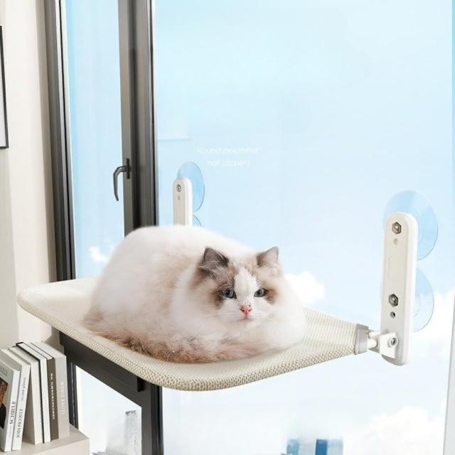 【TWBUY 台灣好購】貓咪曬太陽吊床(猫吊床 窗戶吸盤掛窩 陽臺猫窩 吸盤式 玻璃 猫床用品)