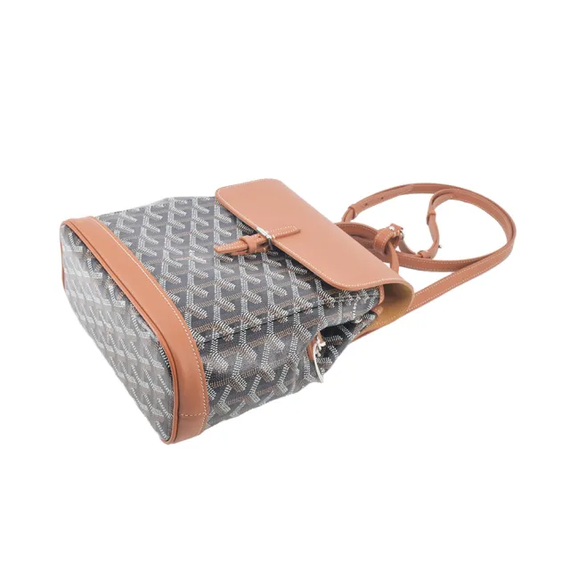 【GOYARD 高雅德】ALPIN 皮扣翻蓋後背包(迷你/棕黑)