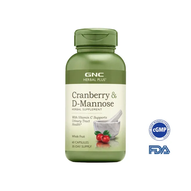 【GNC 健安喜】蔓越莓膠囊食品 60粒/瓶(蔓越莓濃縮粉/維生素C/D-甘露糖/原花青素/女性私密呵護)