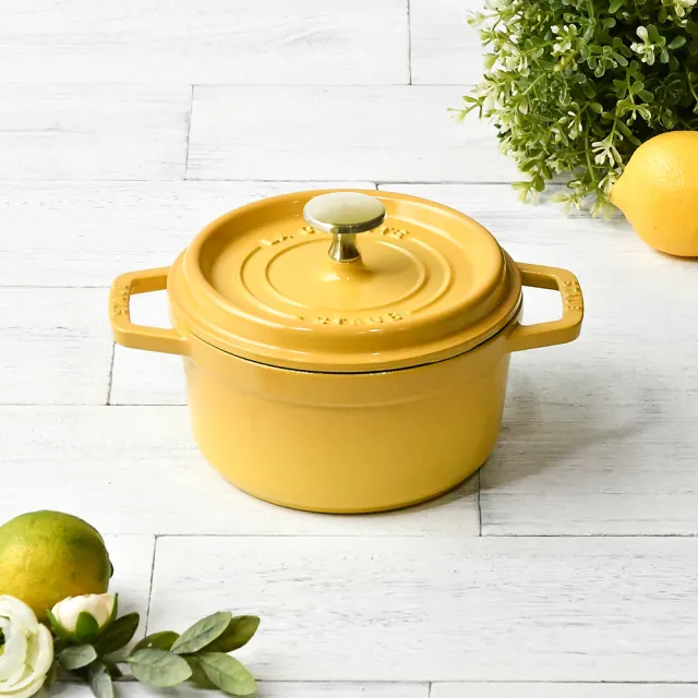 【STAUB】圓形琺瑯鑄鐵鍋16cm-顏色任選(德國雙人牌集團官方直營)