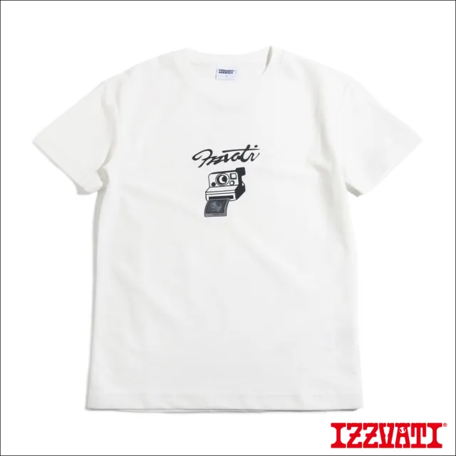 【IZZVATI】復古底片LOGO短T-白色 (品牌LOGO系列)