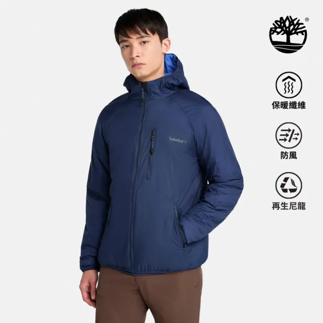 【Timberland】男款深藍色防潑水羽絨保暖外套(A6A57451)