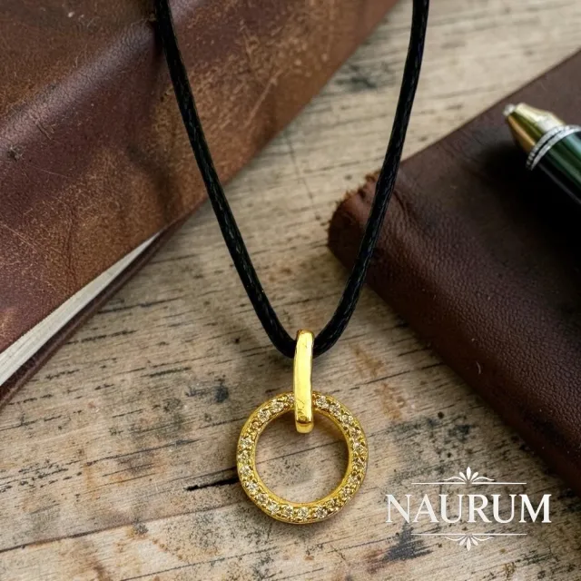 (NAURUM)黃金墜飾耀眼星光0.21錢附贈皮繩