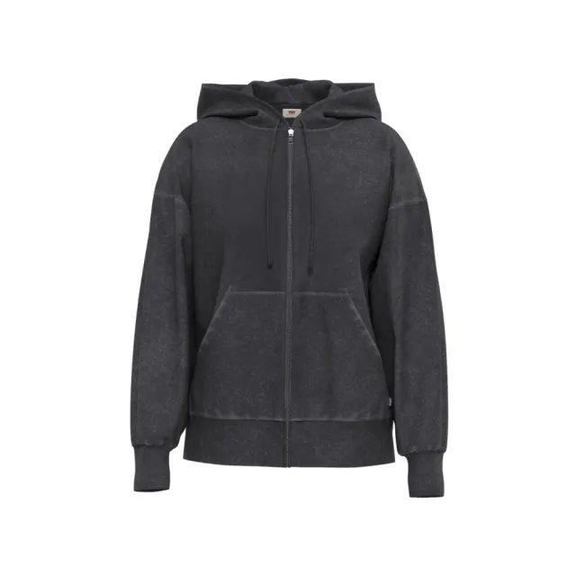 【LEVIS】ROSE朴彩英同款 復古寬鬆拉鍊連帽外套 / 黑  女生上衣 人氣新品 00ATW-0000