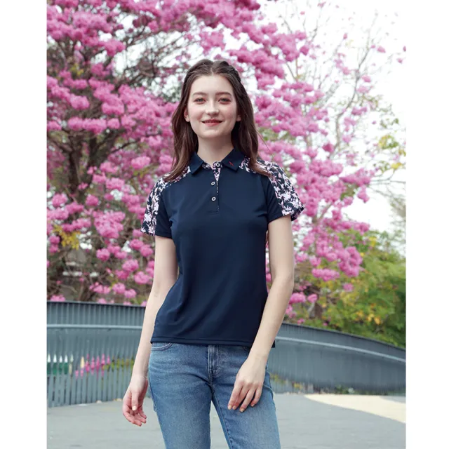 【Per GIBO】T網眼P.K女短POLO衫(PK263051) 丈青/粉