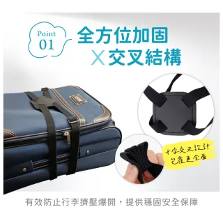 【VOLA 維菈】8字彈力行李固定帶 行李箱防爆十字打包帶 行李束帶 旅行掛帶 隨身包加固帶