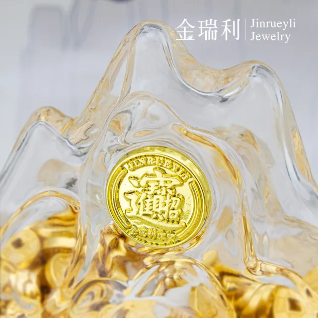 【金瑞利】年終慶 黃金擺件 0.18錢 聚寶盆/金山許願瓶 共5顆(±1厘)