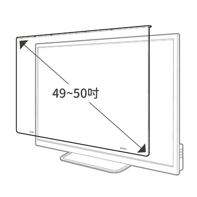 【gomojoo】49~50吋電視防撞保護鏡(背帶固定式 減少藍光 台灣製造)