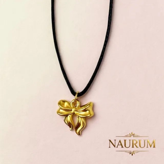 (NAURUM)黃金墜飾繫情金緣0.10錢附贈皮繩