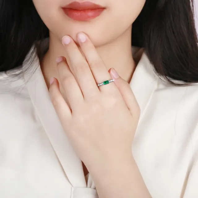 海斯珠寶 58分天然木佐綠祖母綠 18K白金鑽石戒指 祖母綠形切割 簡約幾何風格 紀念禮物 高級珠寶