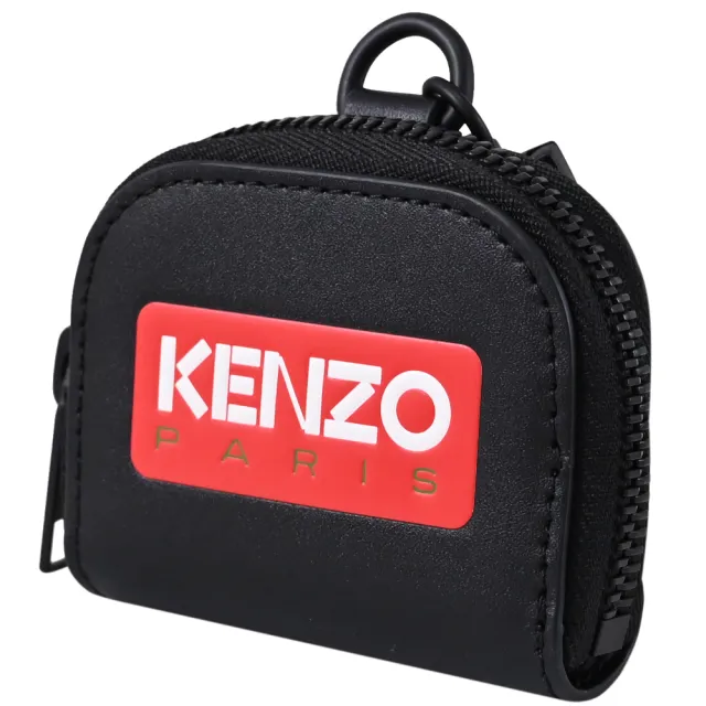 KENZO】品牌LOGO鑰匙扣吊飾零錢包AirPods收納套(黑) - momo購物網