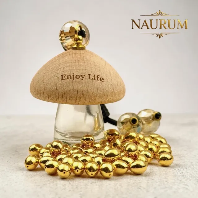 (NAURUM)黃金金豆純金黃金蛋0.05錢3入組附贈精美收納菇菇瓶