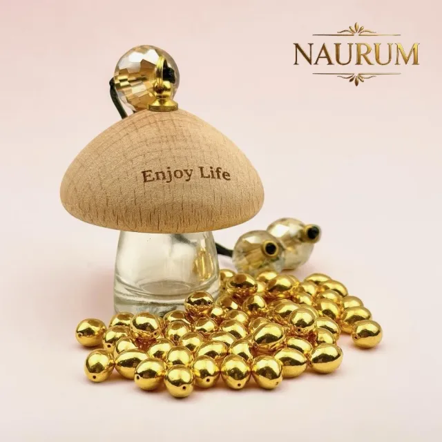 (NAURUM)黃金金豆純金黃金蛋0.05錢3入組附贈精美收納菇菇瓶
