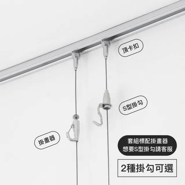 【菠蘿選畫所】天花板1.2m頂軌套組 配1.2m不鏽鋼線（鋁合金）吊圖軌道/ 畫展畫廊掛畫規劃/ 隱形式外裝皆可)