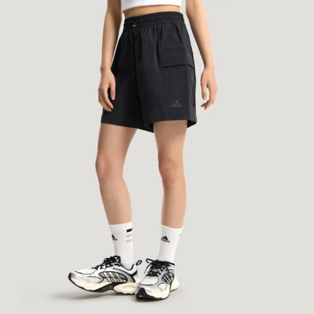 【adidas 愛迪達】短褲 女 休閒褲 亞規 GFX CARGO SHT 黑 KS5374(其他規格)