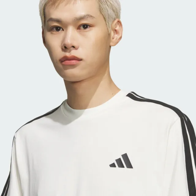 【adidas 愛迪達】短袖上衣 男 ST 3ST SS TEE 米白 KR2491(S3400)