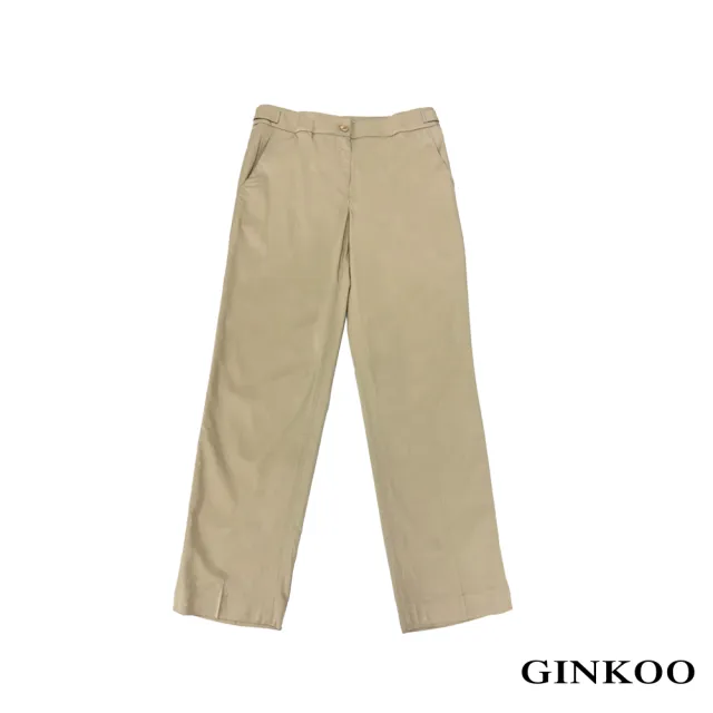 【GINKOO 俊克】腰扣飾開岔長褲