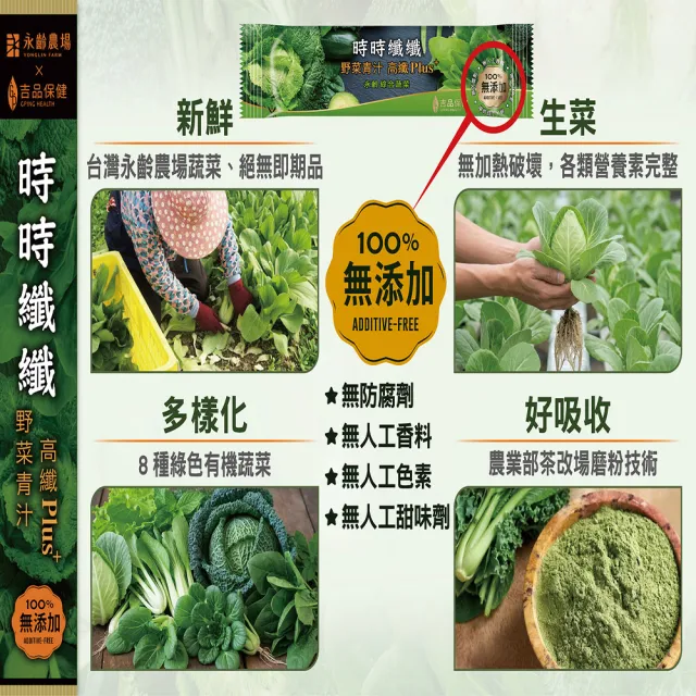 【吉品保健】永齡農場郭台銘總裁贈送總統的禮物-時時纖纖8菜8纖*3盒(14條/盒青汁.膳食纖維.全素)