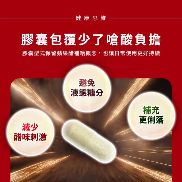 即期品【Sun 日落恩賜】孅盈蘋果醋600mg膠囊3袋組(共90粒)