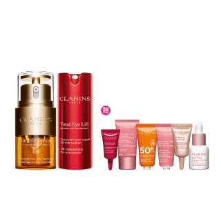 【CLARINS 克蘭詩】眼周保養雙霸組_進化版(NEW賽車眼霜15ml/黃金亮眼萃20ml/母親節特惠)