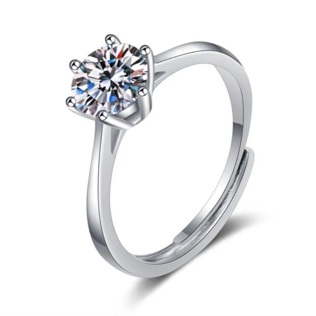 【巴黎精品】頂級莫桑鑽石戒指925純銀情侶對戒結婚戒-1克拉六角星情人開口戒女飾品k3ac125