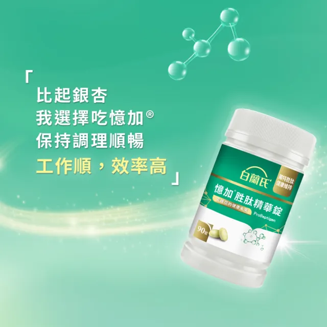 【白蘭氏】官方直營 憶加胜肽精華錠(90錠 精萃胜肽 提升工作效率/提升專注力 營養師推薦)