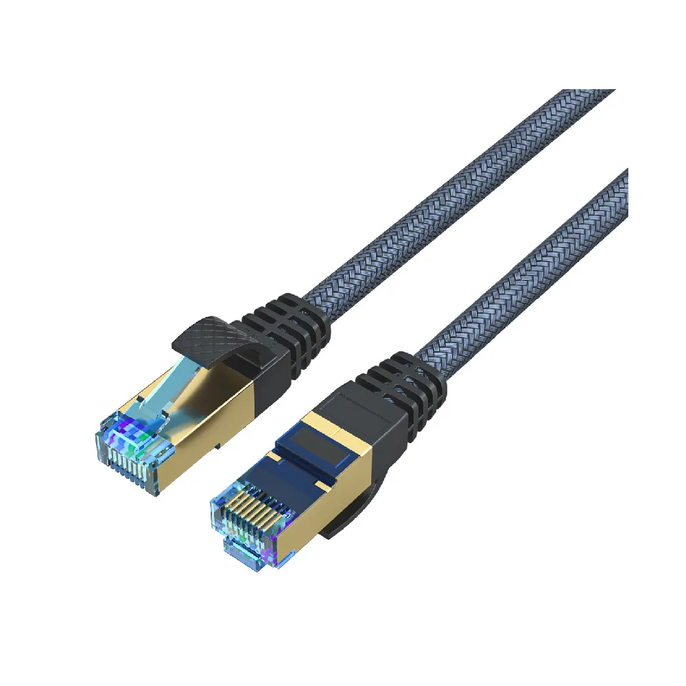 【POLYWELL】POLYWELL CAT8 40Gbps 超高速網路編織線 7米(鍍金外殼編織線)