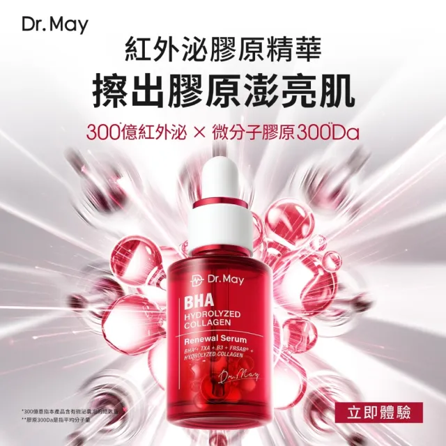 【Dr. May 美博士】紅膠原煥膚精華30ml / PDRN積雪草保濕精華30ml_任選2入 牛奶外泌體