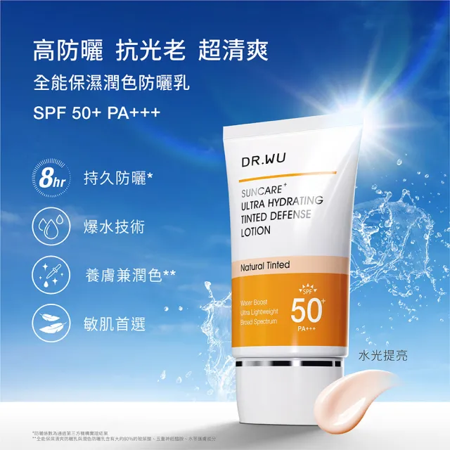 【DR.WU 達爾膚】防曬乳_保濕清爽35ML/保濕潤色35ML/控油輕透35ML/清爽防曬身體乳80ML(四款任選２)